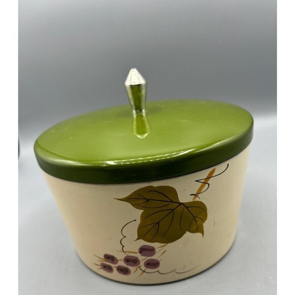 Vtg Set Nesting Bowls Canister Set Hand Painted Fruit Covered‎ Dish - Picture 5 of 7